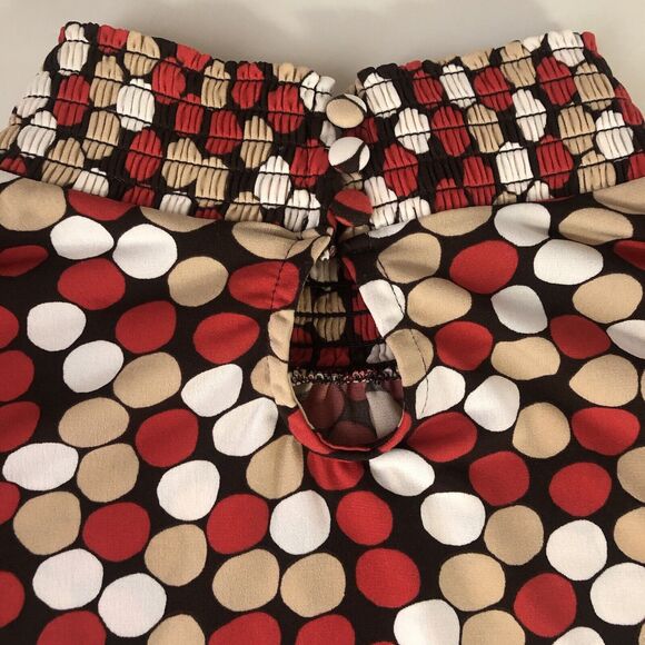 Women’s Polka Dot Ruched Mock Neck Back Keyhole Size Large / XL? - Picture 5 of 9